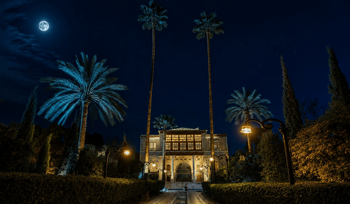 باغ دلگشا در شب